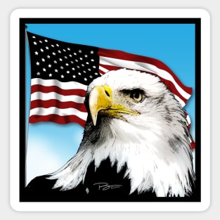 Patriotic Eagle Sticker